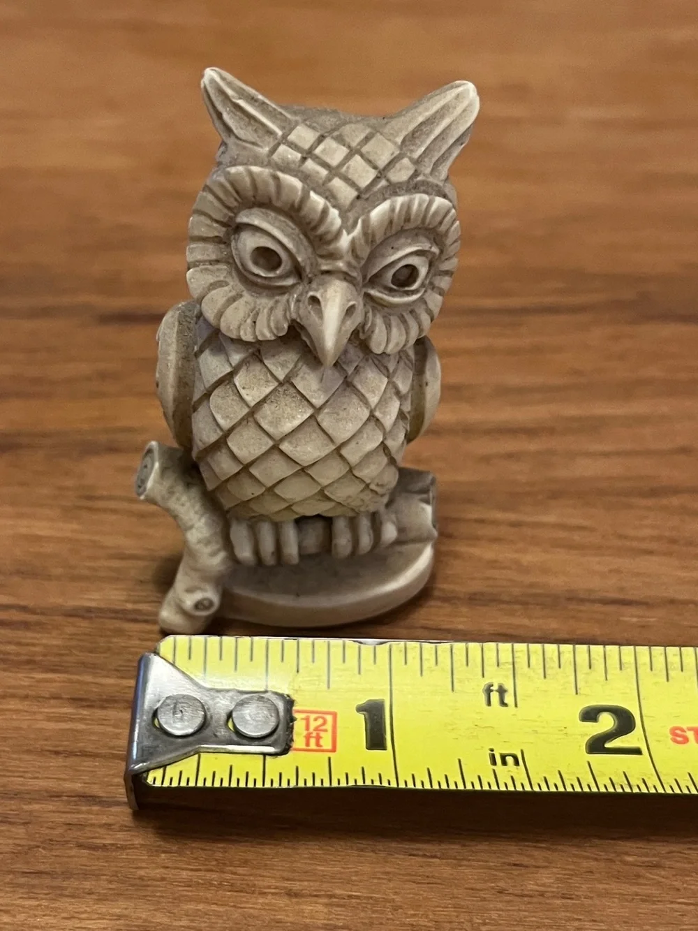 Handcrafted Owl Figurine - Cream Decorative Accent - Made in Italy